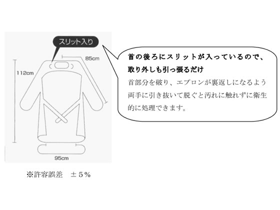 川西 ガードファイン袖付エプロン手首ゴム10枚入 ブルー ( 入数 20 )