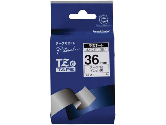 ●テープ長さ：８ｍ●ラベル色／文字色：白／黒文字●ラベル幅：３６ｍｍ