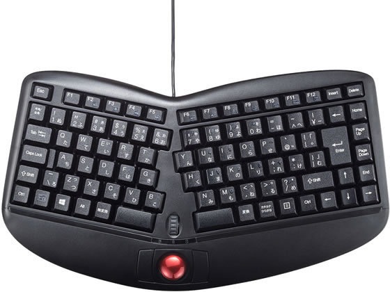 サンワサプライ エルゴノミクスキーボード(トラックボール付き) SKB