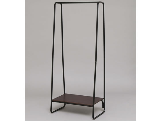●色：ブラック●商品サイズ：幅約６４×奥行約４０×高さ約１５０ｃｍ●重量：約７ｋｇ●耐荷重（約）：全体２０ｋｇ、パイプ部分１０ｋｇ、棚板１０ｋｇ●材質：ハンガー部分／スチール（クロムメッキ加工）、本体