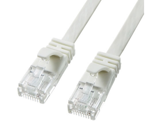 サンワサプライ カテゴリ6A フラットLANケーブル 3m ホワイト KB-FL6A