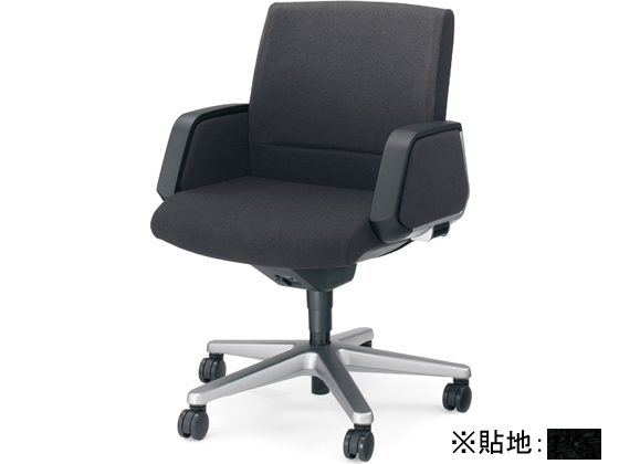 ●外寸法：幅６７０×奥行５９５〜７３０×高さ８６０〜９５０ｍｍ●材質：本体／背裏同色張り地（布）、肘／ポリウレタンスキンモールド・アルミダイカスト、脚／アルミダイカスト、キャスター／ナイロン●機能：背