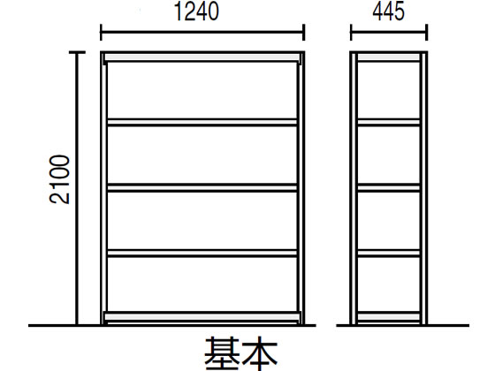 コクヨ 中軽量ラック 基本 W1240×D450×H2100 MA-7455N 通販