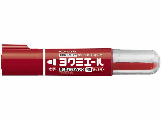 ●色：赤●ペン先：太字●筆記線幅：３．６〜４．０ｍｍ●油性インク（アルコール系）●カートリッジ交換式●サイズ：長さ１３５×軸径２４ｍｍ●材質：軸・キャップ・カートリッジ・カバー／Ｒ−ＰＰ●対応カートリ
