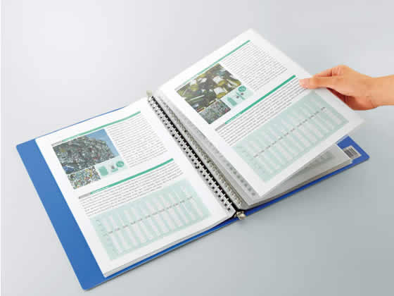 コクヨ クリアーブック 差替式 A4タテ 30穴 背幅34mm 青 ラ-460B 通販