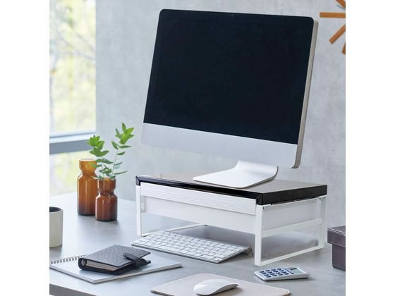 リヒトラブ 机上台 引き出し付きW590×D250×H100mm 白 A7338-0 1台〔×3セット〕 たのめーるリヒトラブ 机上台 引き出し付き W590×D250×H100mm 黒 A