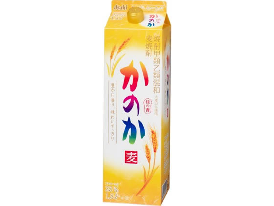 ●内容量：１．８Ｌ（紙パック）●アルコール度数：２５度●焼酎甲類乙類混和●原材料：焼酎甲類７５％（糖蜜）、焼酎乙類２５％（麦、麦麹）