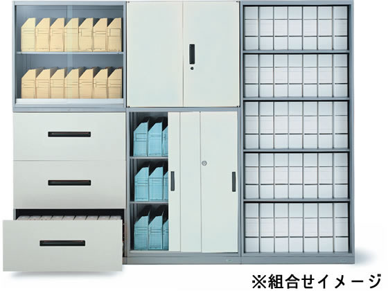 okamura ラテラウ収納 組立設置込】オカムラ スチール収納VILLAGE ラテラルキャビネット鍵付