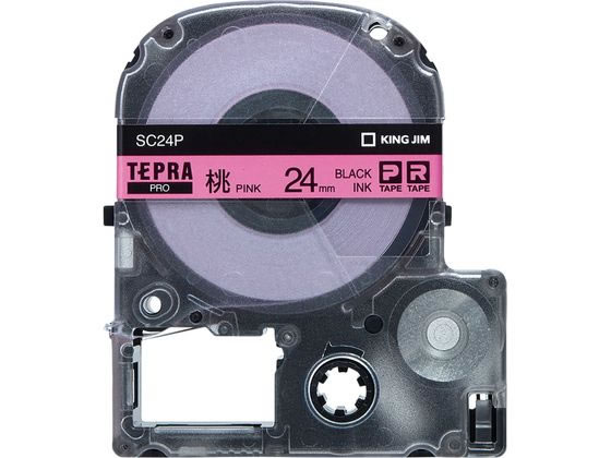 キングジム PROテープカートリッジ 24mm ピンク 黒文字 SC24P 通販