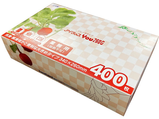 岩谷マテリアル アイラップYOU260G 縦340×横260×マチ50mm 400枚 通販