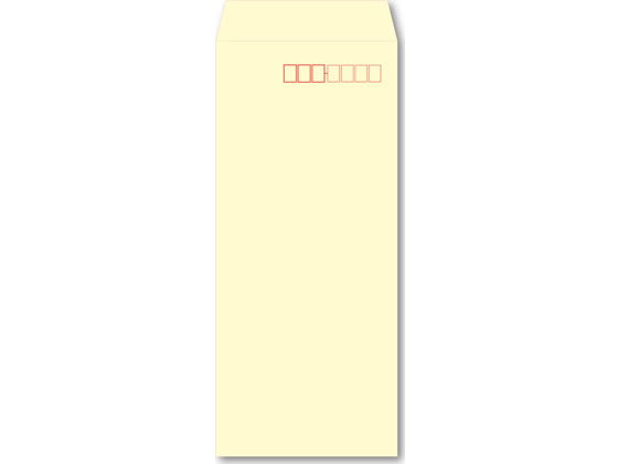 色：クリーム●規格サイズ：長４●紙厚：８０ｇ／平方メートル●郵便番号枠あり●口糊：テープ付き●貼り合わせ：サイド貼り●注文単位：１パック（１００枚）