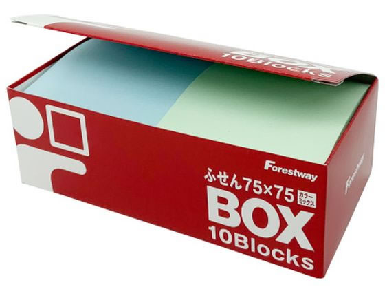 Forestway ふせん 75×75mm 4色アソート 10冊 通販【フォレストウェイ】