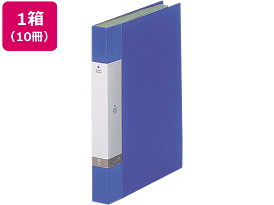 ●表紙色：青●サイズ：Ａ４タテ●外寸法：縦３０６×横２４０ｍｍ●背幅：３２ｍｍ●ポケット枚数：４０枚●中紙：あり●中紙色：白●材質：表紙・ポケット／ポリプロピレン●背見出し紙差替え可能●注文単位：１箱