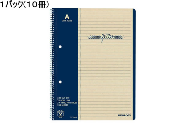 ●サイズ：Ｂ５（Ａ罫７ｍｍ３０行）●枚数：４０枚●紙質：上質紙●表紙：色板厚紙●注文単位：１パック（１０冊）●マージン罫入り●切り取って２穴ファイルに整理できます。