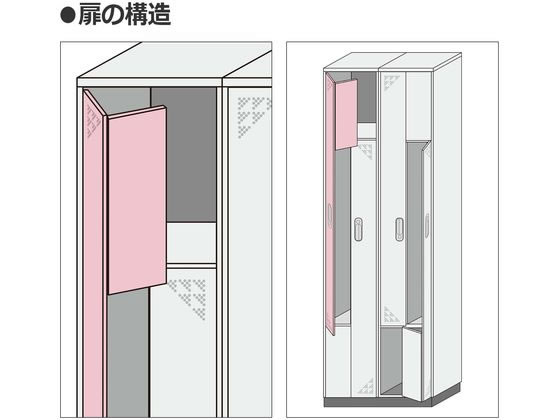 コクヨ ペアフォート 2人用ロッカー W450×D515×H2000ナチュラルグレー 