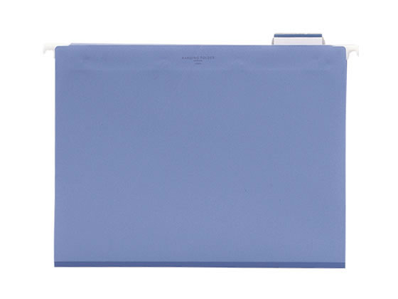 ●色：水色●サイズ：Ａ４●外寸法：縦２４０（山見出し＋１２）×横３１１ｍｍ●厚み：０．４ｍｍ●ハンギング見出し１組付●材質：本体／ポリプロピレン、バー／ＰＯＭ（ポリアセタール）●注文単位：１パック（５