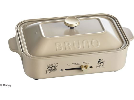 Disney コンパクトホットプレート　ベージュ BOE134-BE BRUNO 30%OFF 公式 DISNEY コンパクトホットプレート BOE134-BE