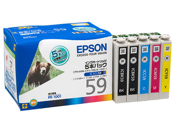 ●商品種別：４色パック（ＩＣＢＫ５９×２／ＩＣＣ５９／ＩＣＭ５９／ＩＣＹ５９が入っています。）●注文単位：１パック●グリーン購入法適合