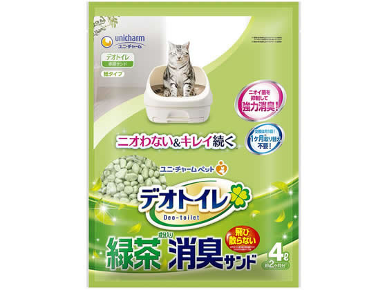 デオトイレ 紙成分　緑茶成分配合 12袋セット ユニ・チャーム デオトイレ 飛び散らない緑茶成分入り 消臭・抗菌