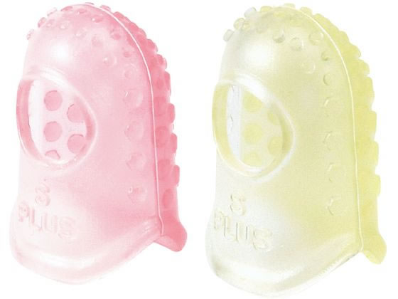 ●サイズ：Ｓ（女性人差指、中指用）●寸法：短径１２×長径１５ｍｍ●色：ミックス（ピンク、イエロー各色１個）●注文単位：１パック（２個）●材質：合成ゴム