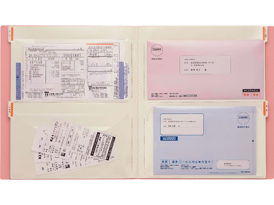プレミアムファイル2 裏面 確認用 キングジム スキットマン 領収書ファイル A4 48ポケット 水色 2382-LB