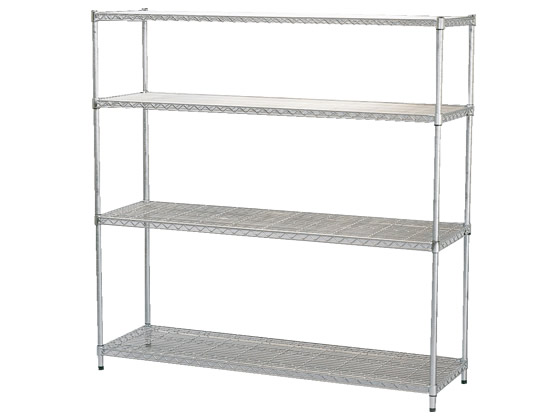 ●サイズ（約）：幅１５００×奥行４６０×高さ１５１０ｍｍ●耐荷重：棚板１枚当り約１００ｋｇ●ポール径：約２５ｍｍ●材質：棚板、ポール／スチール（クロームメッキ）、固定部品／ＡＢＳ樹脂●お客様組立