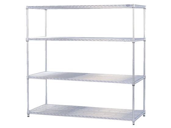 ●サイズ（約）：幅１５００×奥行６１０×高さ１５１０ｍｍ●耐荷重：全体約４００ｋｇ、棚板１枚当り約１００ｋｇ●ポール径：約２５ｍｍ●材質：棚板、ポール／スチール（クロームメッキ）、棚板固定部品／ＡＢＳ