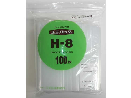 ●入数：１００枚●サイズ：厚み０．０８×幅１７０×チャック下２４０ｍｍ●厚口タイプ●ＬＤＰＥ●チャック付きポリエチレン袋●食品衛生基準品