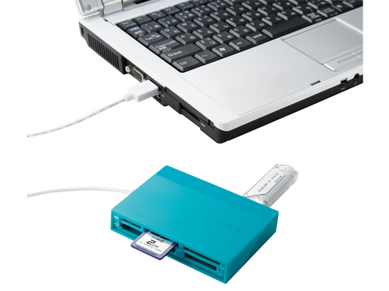 （まとめ）エレコム USBハブ付き48+5メディア対応カードリーダ MR-C24BK〔×2セット〕 まとめ）エレコム USBハブ付き48+5メディア対応カードリーダ MR-C24BK×2