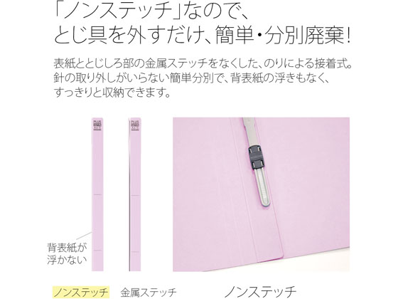 プラス フラットファイル ノンステッチ A4タテ バイオレット NO.021N