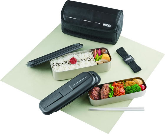 サーモス 弁当箱 フレッシュランチボックス 2段式 1.1L ステンレス 箸