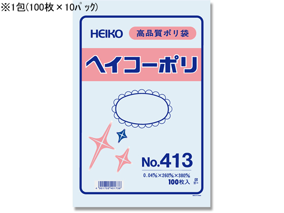 ●サイズ：縦３８０×横２６０ｍｍ●厚み：０．０４ｍｍ●材質：ＬＤＰＥ●やや厚めのポリ袋です●取出口ミシン目入●注文単位：１包（１００枚×１０パック）