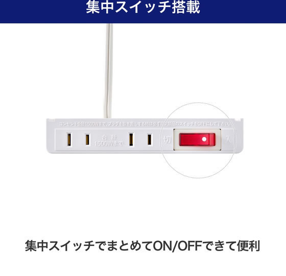朝日電器 家具用コンセント ネジ止式 AC2個口 スイッチ付 ホワイト FO