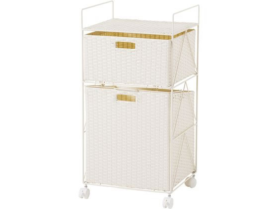 萩原 ランドリーワゴン 幅40cm ホワイト RAN-2457WH 通販【フォレスト