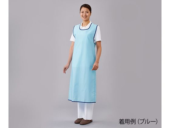 松本ナース産業 入浴介助エプロン(面ファスナータイプ)ブルー LL 8 