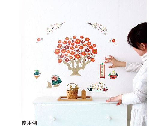 �T���R�[�}�[�N�H�� �G�߂̃E�H�[���X�e�b�J�[ �傫�Ȕ~���� 8-346-01