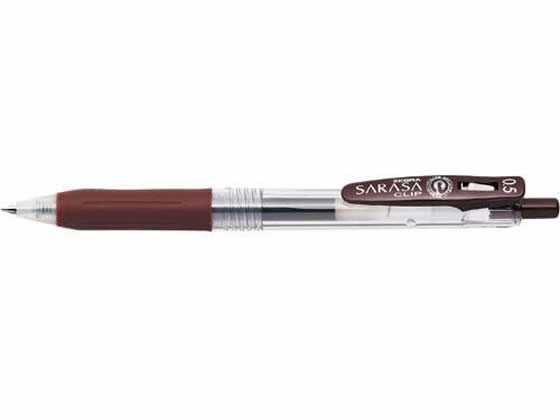 ●インク色：茶●ボール径：０．５ｍｍ●水性顔料ゲルインク●ラバーグリップ●バインダークリップ●最大径：１１ｍｍ●長さ：１４１ｍｍ●ノック式●注文単位：１本●グリーン購入法適合●ＧＰＮデーターベース掲載