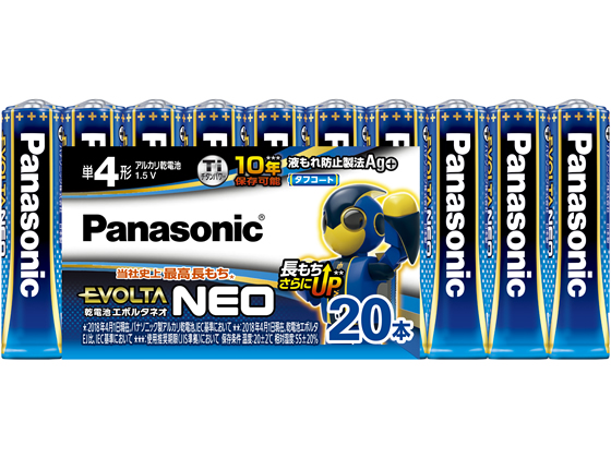 ●タイプ：アルカリ乾電池●形状：単４形●電圧：１．５Ｖ●寸法：約φ１０．５×高さ４４．５ｍｍ（１本）●質量：約１１ｇ（１本あたり）●注文単位：１パック（２０本）※１：２０１７年３月１日現在、パナソニッ