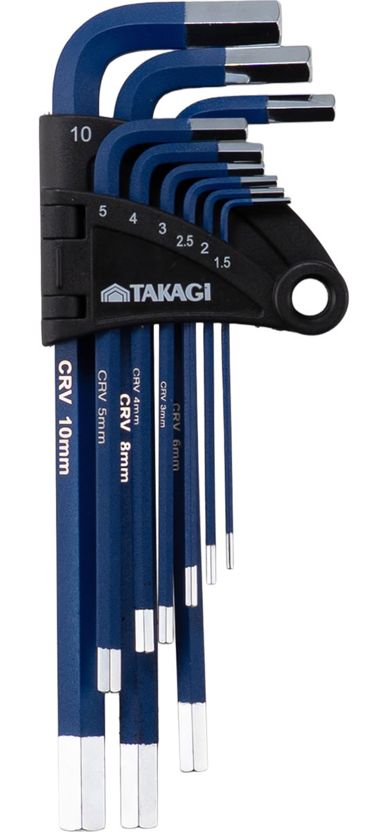 TAKAGI カラーコーティング 六角棒レンチ ミリ 9本組 HW09MC 通販