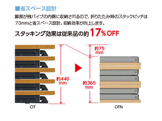 アイリスチトセ 折りたたみテーブル 棚なし W1800×D450 ナチュラル