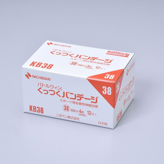 ニチバン 自着性伸縮包帯(くっつくバンテージ(TM))38mm×4m 1箱(12巻入