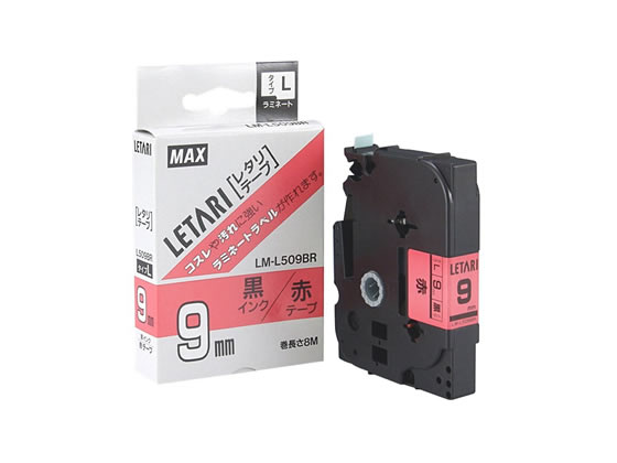 ●レタリテープ●サイズ：幅９ｍｍ×８ｍ巻●テープ色／文字：赤／黒文字●タイプＬ（ラミネートテープ）●対応機種：ＰＭ−３６００／ＰＭ−２４００Ｎ（旧品：ＰＭ−２４００／ＰＭ−３６Ｈ／ＰＭ−３６Ｎ／ＰＭ−