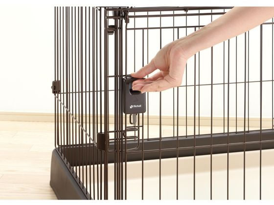 リッチェル もっとお掃除簡単ペットサークル 90-60 ダークブラウン