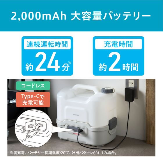 アイリスオーヤマ 充電式ポータブルウォッシャー ホワイト グレー JPW