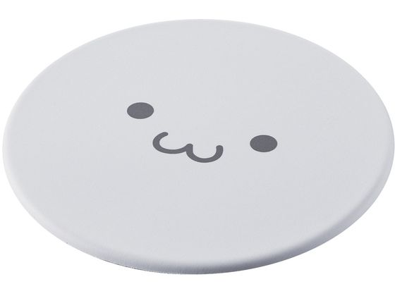 エレコム しろちゃんマウスパッド 丸型 グレーフェイス MP