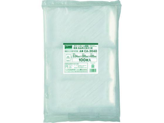 ●型番：CA-3040●入数：100枚●縦（mm）：400 ●色：透明 ●横（mm）：300 ●厚さ（mm）：0．04●厚さ：0．04mm●無添加低密度ポリエチレン
