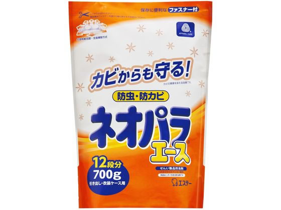 ●内容量：７００ｇ（約８８包）●用途：引出し、衣装ケース用●成分：パラジクロルベンゼン、香料●標準使用量：タンスの引き出し・衣装ケース５０Ｌ／７包、７５Ｌ／１０包●有効期間：使用開始後約４〜６ヶ月