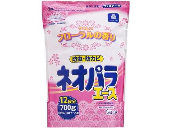 ●内容量：７００ｇ（約８８包）●用途：引出し、衣装ケース用●成分：パラジクロルベンゼン、香料●標準使用量：タンスの引き出し・衣装ケース５０Ｌ／７包、７５Ｌ／１０包●有効期間：使用開始後約４〜６ヶ月 ●