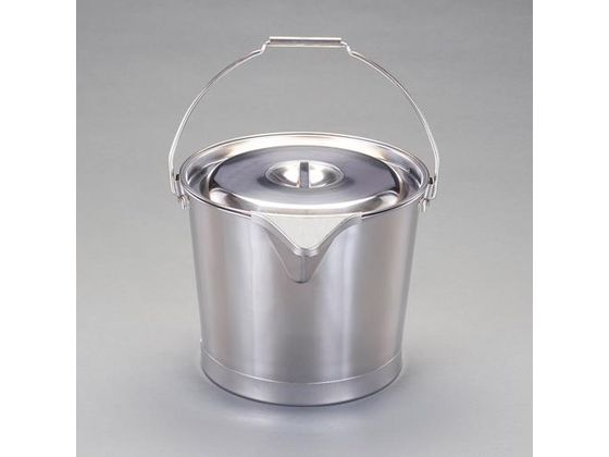 ●セット内容：バケツ本体、蓋●規格：２０Ｌ●容量：２２．２Ｌ●サイズ：本体：φ３５０×２８０（Ｈ）ｍｍ、蓋：４２０（Ｗ）×φ３７０×１８（Ｈ）ｍｍ●材質：ステンレス（１８−８）●注ぎ口付●取手：丸棒