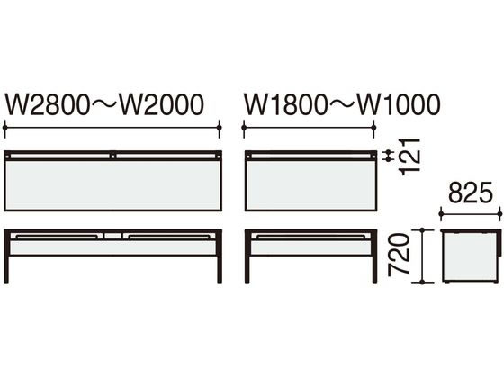 コクヨ WV+基本 固定式配線片面1000×825 ナチュラル ブラック 通販 